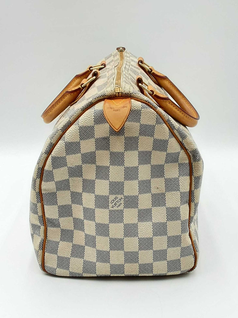 Louis Vuitton Damier Azur Speedy 35 Top Handle Bag Eb0924oxzdu