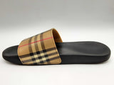 Burberry Furley Tan Check Rubber Slides Size Eu 45 Do1124lxzde