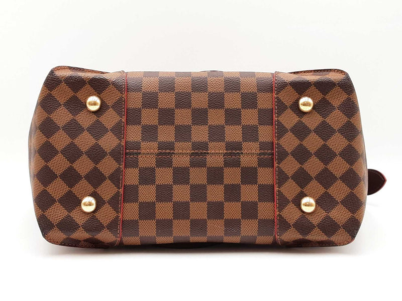 Louis Vuitton Caissa Mm Cerise Damier Ebene Coated Canvas Tote Bag Fw0625roxdu