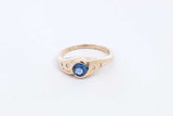 Blue Gemstone & Diamond Ring In 14k Yellow Gold 3.3 Grams Size 7 Eb0724ixsa