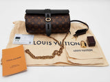 Louis Vuitton Glasses Case Brown Monogram Black Leather Chain Crossbody Bag Do0525loxzde