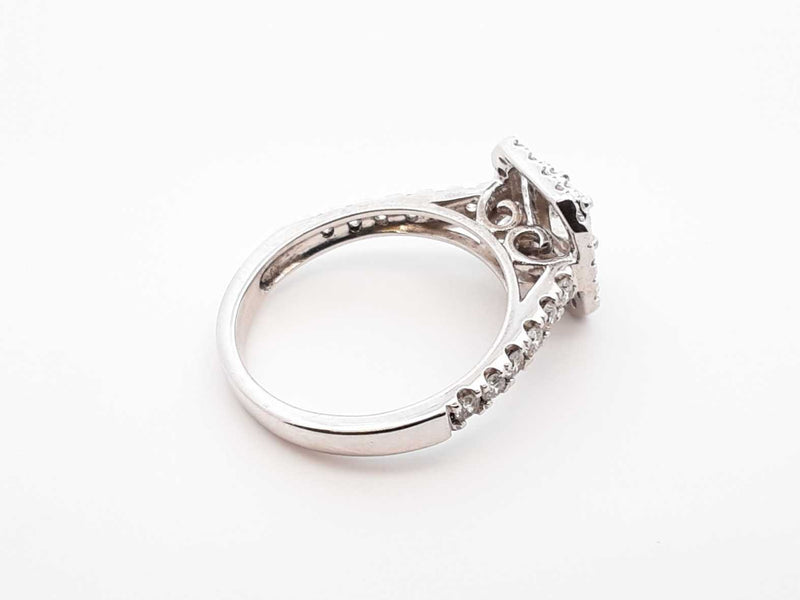 1.32 Cttw Diamond & 14k White Gold Double Halo Ring 4.1 Gram Sz 6.75 Fw0725pzxdu