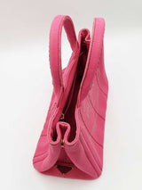 Prada Small Canapa Logo Print Tote Bag In Peony Pink Cotton Canvas Fw0626orzdu