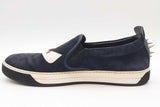 Fendi Monster Navy Blue Suede Slip On Sneakers Size 11 Eb0925ocrde