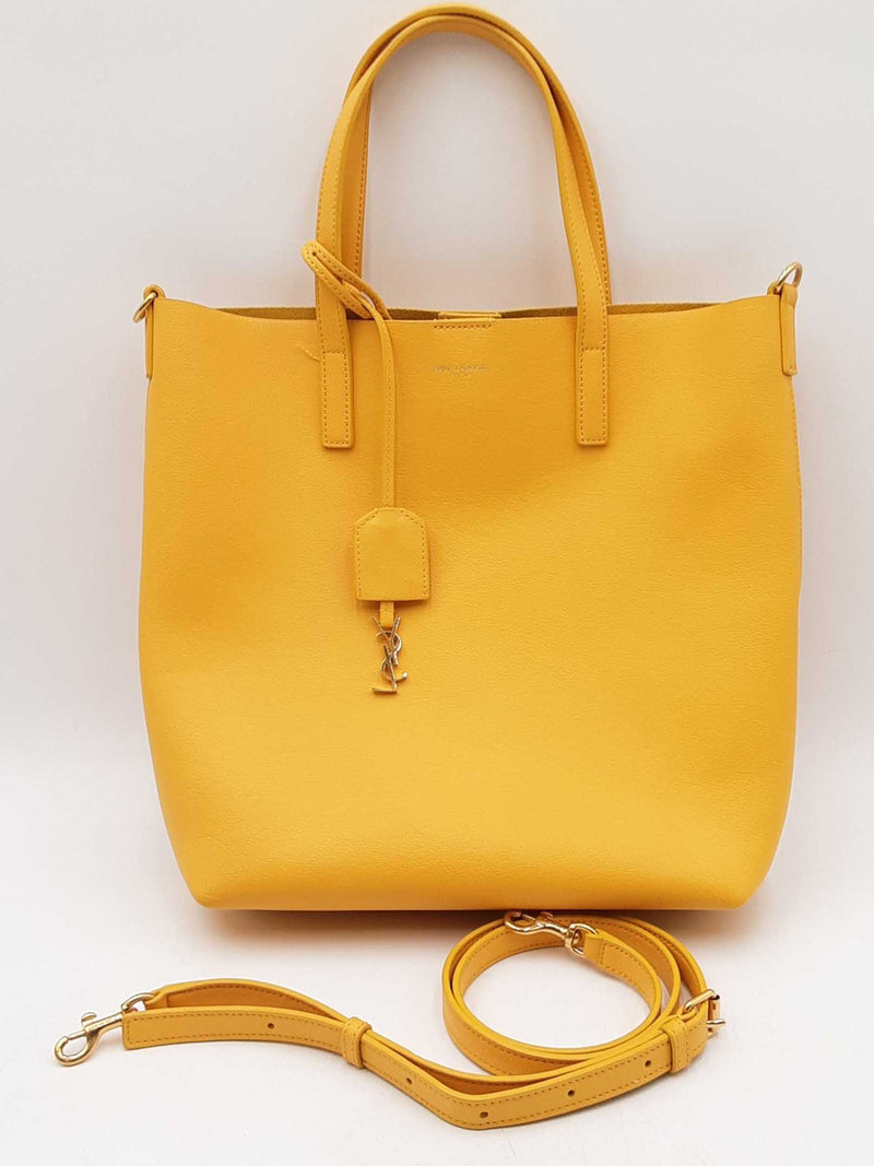 Yves Saint Laurent Yellow Leather North South Toy Shopping Tote Bag Eb1025wrxdu