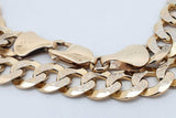 14k Yellow Gold Curb Link Diamond Cut Bracelet 17.3 Grams 8 Inch Eb0626lxozsa