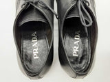 Prada Derby Black Leather Shoes Size Prada/uk 6 Mens Do0125lxzde