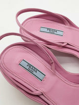 Prada Pink Gabardine Slingback Pointed Toe Kitten Heels Size 40 Eb0825rxde