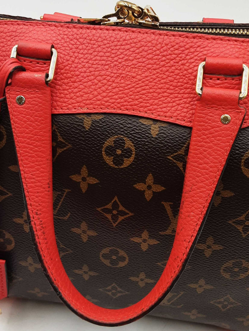Louis Vuitton Retiro Handbag In Monogram Coated Canvas & Red Leather Fw0625wzxdu