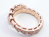 Bvlgari 18k Rose Gold 5.8g Pave 0.8ctw Diamond Serpenti Viper Ring 7 Lh0724prxzde