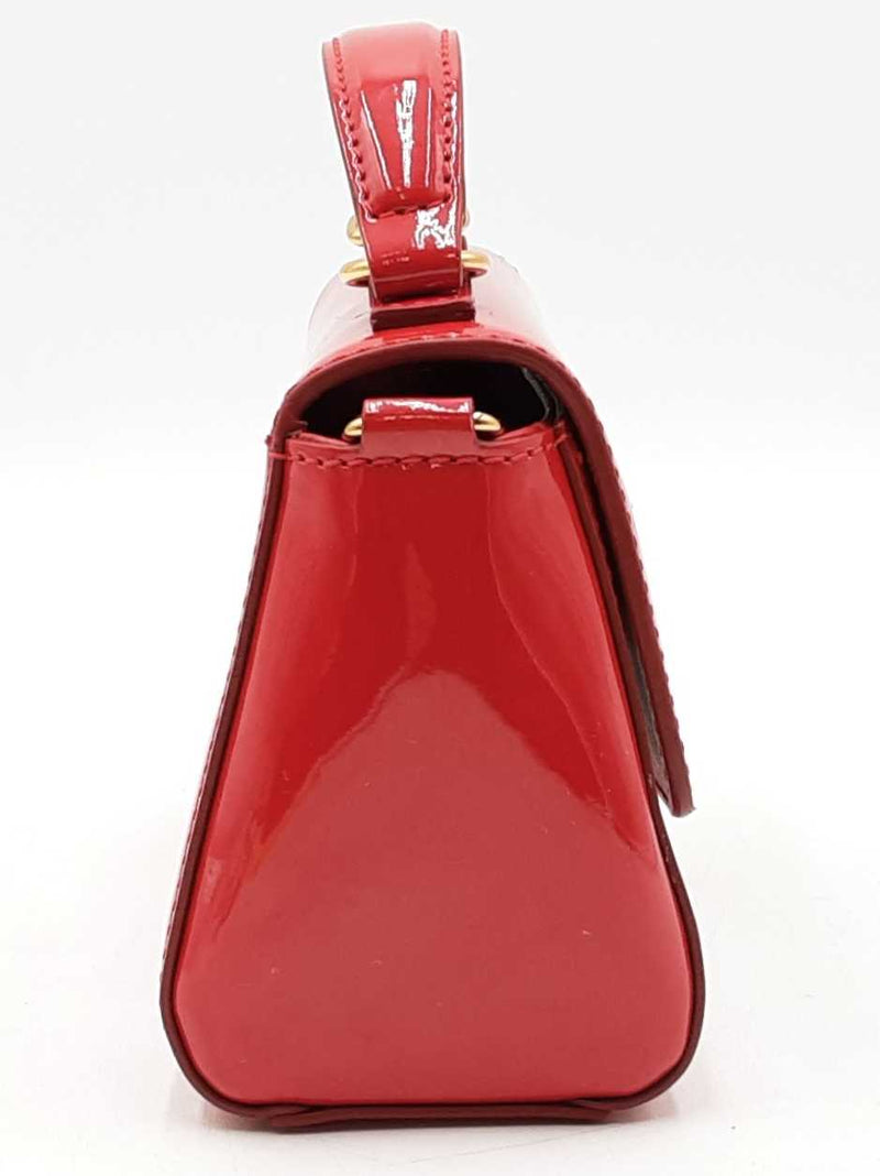 Versace La Medusa Mini Top Handle Red Patent Leather Crossbody Eb1125orxdu