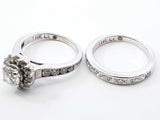 1.21 Cttw Diamond & 14k White Gold Halo Ring 5.2 Grams Size 3 Fw1025szxdu