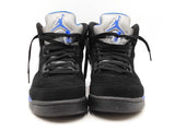 Nike Air Jordan 5 Retro "Racer Blue" Sneakers In Black Suede Size 10 Fw00625izdu