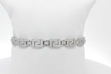 2.08cttw Diamond Greek Key Bracelet In 18k White Gold 15.8g 6.5 In Eb0926lpxzsa