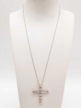 1.30 Cttw Lab Grown Diamonds 0.925 Silver 5.4g Cross Pendant Necklace 19 In Do0325llrde