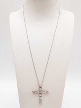 1.30 Cttw Lab Grown Diamonds 0.925 Silver 5.4g Cross Necklace 19 In Do0325llpde