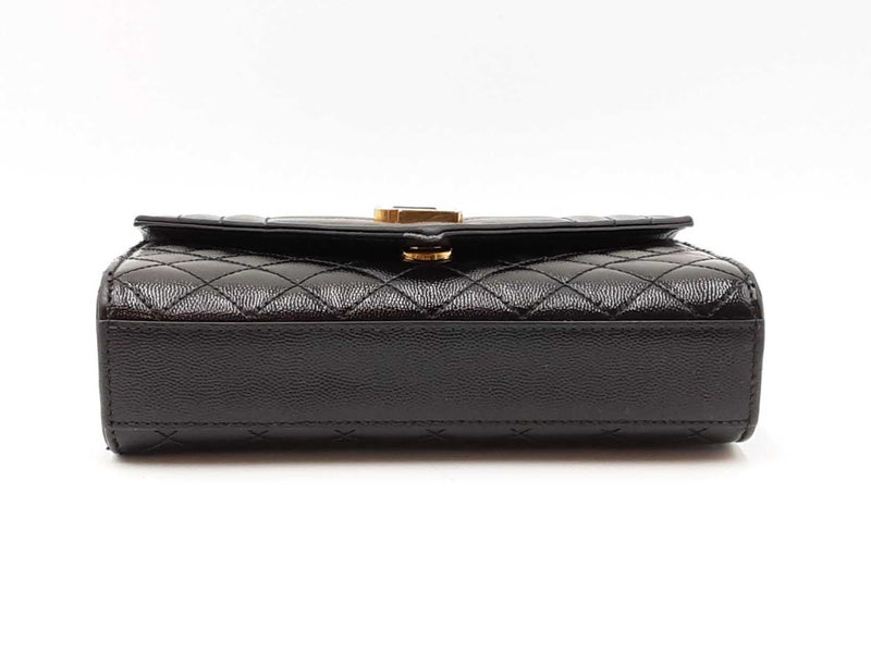 Yves Saint Laurent Envelope Shoulder Bag In Black Matelassé Leather Fw0425czxdu