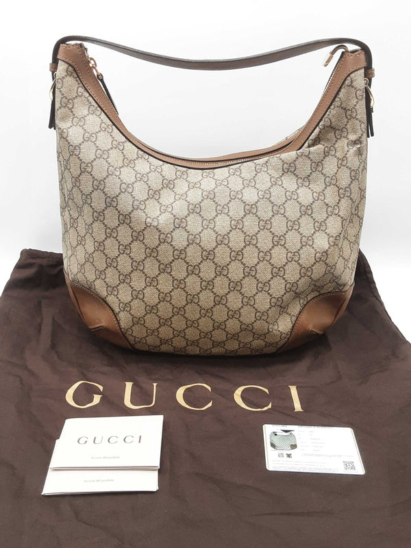 Gucci 309618 Tan Gg Supreme Coated Canvas Hobo Shoulder Bag Do0825lxzde