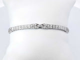 1.60 Cttw Diamond & 18k White Gold Geometric Link Tennis Bracelet 12.3 Grams 7 Inch Fw0726czxdu