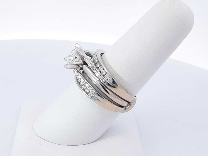 1.96 Cttw Diamond & 14k White Gold Bridal Set 8.5 Grams Size 7 Fw0724ozxzdu