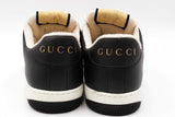 Gucci Screener Black & White Leather Sneakers Size 6.5 Eb1225oxzdu