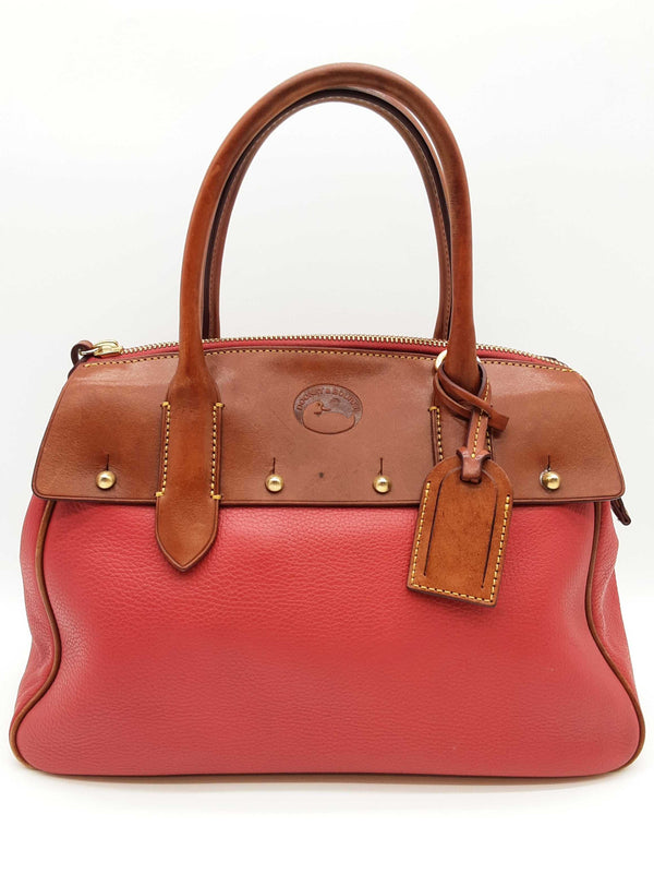 Dooney & Bourke Wilson All Weather Red Brown Leather Shoulder Bag Do0325lrde