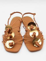 Tory Burch Artisanal Knot Leather Sandals Size 7.5 M Eb0126pxdu