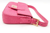 Fendi Embossed Logo Pink Nappa Leather Baguette Shoulder Bag Eb0826sxzde