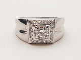 0.25 Carat Lab Grown Diamond Center 18k Wg 6.2g Ring Size 8.75 Do0326ixzde