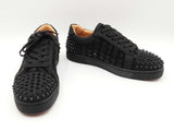 Christian Louboutin Louis Junior Spikes Black Suede Sneakers  Sz 40 Fw0426lcrdu
