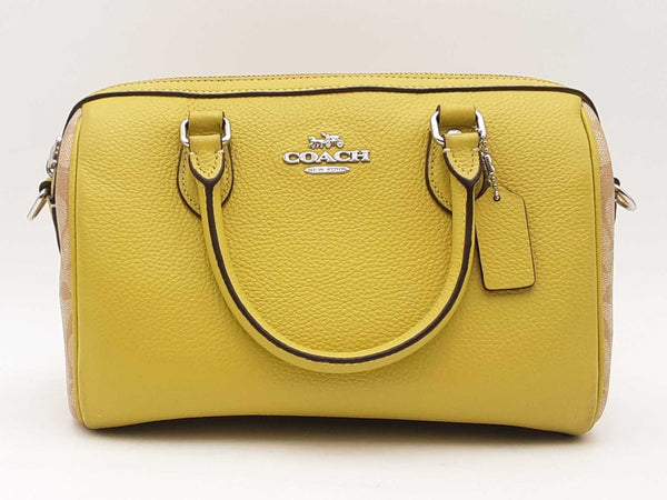 Coach Rowan Satchel Signature Green Handbag Aa1124pzsa