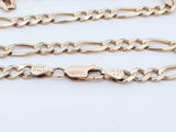 14k Yellow Gold Figaro Chain Necklace 19.7 Grams 25.75 Inch Eb1024irxsa