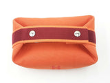 Hermes Bride-a-brac Travel Case In Orange & Burgundy Toile Canvas Fw0326wxzdu