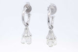 2.7cttw Briolette Diamond Drop Earrings In 14k White Gold 6 Grams Eb0526oxxzde