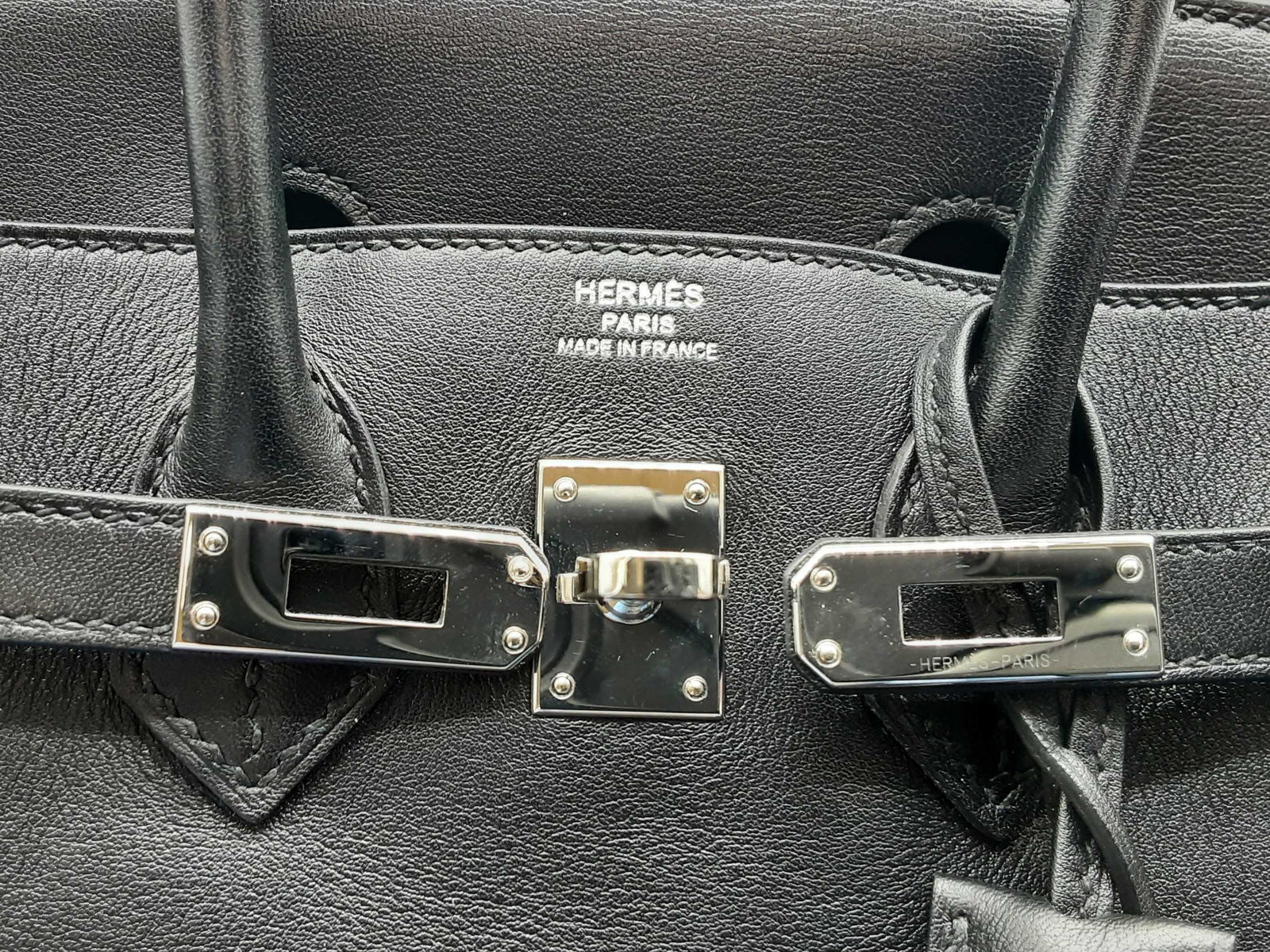 Hermes Birkin 25 Noir Black Swift Boxcalf Palladium Hardware