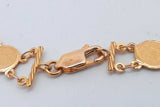 21k Yellow Gold Coin Style Bracelet 8.5 Grams 7 Inch Eb0626iorsa