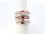1.34 Cttw Diamond & 14k Rose Gold Overlap Ring 14 Grams Size 6.5 Fw0826rrzdu