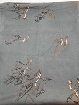 Hermes Jocky Equestrian Race Embroidered Slate Gray Blue Blanket Do0326wcrde
