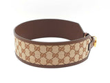 Gucci Marmont Gg Supreme Logo Canvas & Leather Brown Belt Size 75|30 Fw0725oxzdu