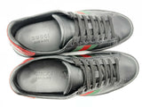 Gucci Ace Black Leather Low Top Sneakers Size 7 Fw0924crsa