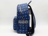 Mcm Monogram Stark Backpack Blue Aa0826wzxsa
