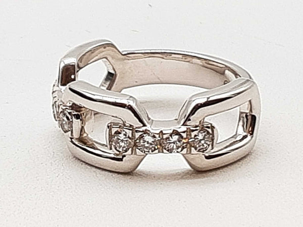 0.45 Cttw Lab Grown Diamonds 0.925 Silver 5.4g Chain Ring Size 7 Do0525cxde