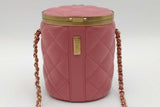 Chanel Quilted Pink Lambskin Vanity Crown Crossbody Bag Eb1026oxxzsa