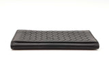 Bottega Veneta Intrecciato Black Leather Long Bifold Wallet Fw0425czdu