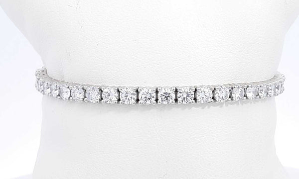 14k White Gold Lab Grown Diamond Tennis Bracelet 7 In 12.63 Grams Hs0324wixzsa