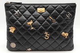 Chanel Quilted Black Leather Lucky Charms Reissue O-case Clutch Eb0626exzde