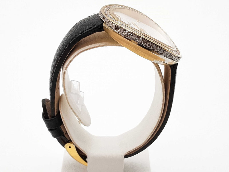 Fendi My Way White Dial Black Leather Band Steel Quartz Watch Do0825wxzde