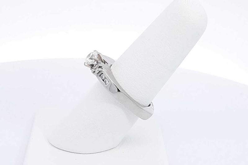 Approx. 0.79ctw Diamond Ring In 14k White Gold 7.4 Grams Size 7 Eb1124pordu