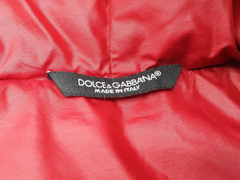 Dolce & Gabbana Red Quilted Puffy Hooded Vest Size Italian 52 Do0925lorde