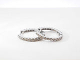 1.0 Cttw Champagne Diamond & 18k White Gold Hoop Earrings 2.2 Grams Fw0826orrdu